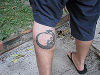 A tattoo from Sao Paulo walking in Manaus - observed during the O2k-Workshop in Manaus, July 2015