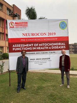 Prof. Chakrabarti Sasanka and Dr. Gnaiger Erich before the Neurocon2019